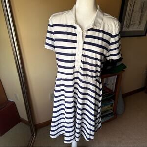 Avec Les Filles Navy/White Striped Dress NWT Preppy Nautical Old Money Style